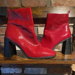 Aldo Red Ankle Boots